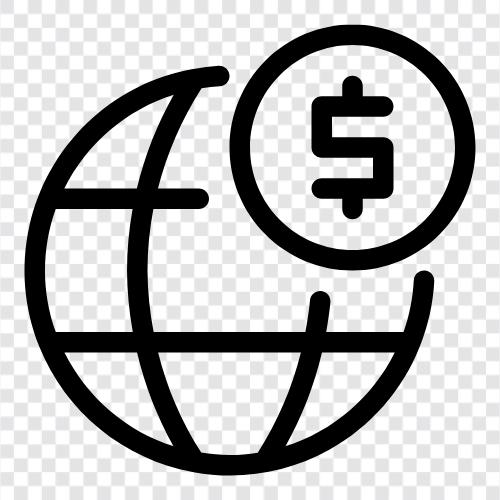 global economy, global market, global trade, global currency exchange rates icon svg