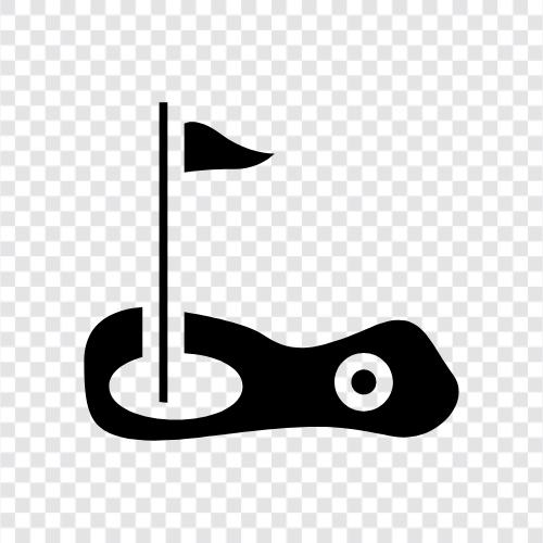 Golfer, Golfplätze, Golfballs, Golfclubs symbol