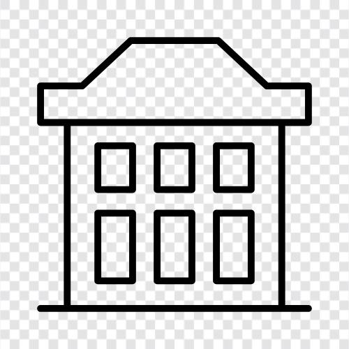government offices, government center, government complex, government building design icon svg