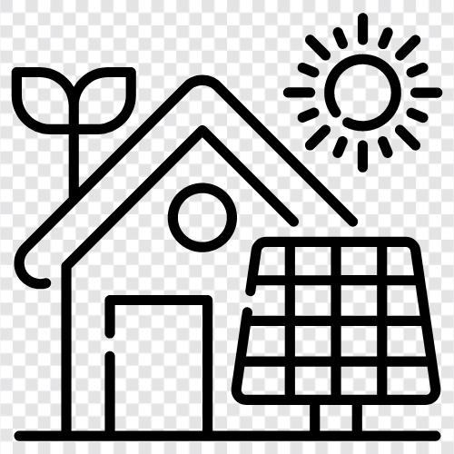 grünes Haus, nachhaltig, erneuerbar, energieeffizient symbol