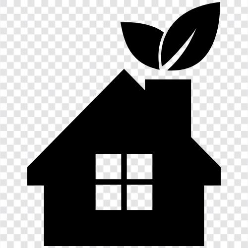 grünes Haus, nachhaltiges Haus, Haus solar, passive Solaranlage symbol