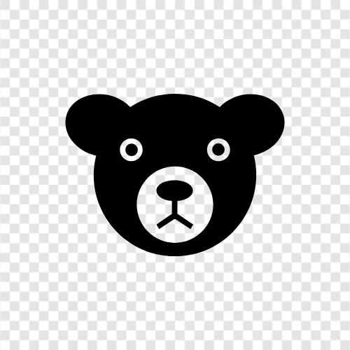 grizzly, animal, brown, black icon svg