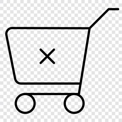 grocery cart, put away groceries, get rid of groceries, take away groceries icon svg