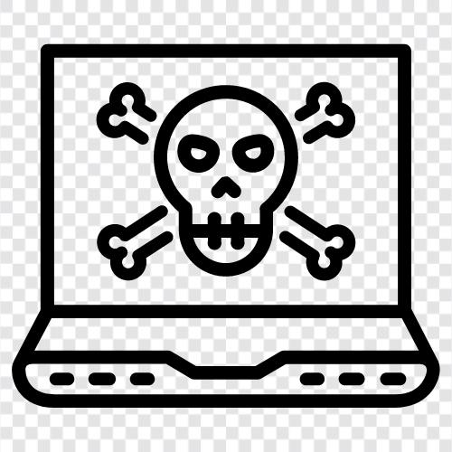 Hacking, Cyberterrorismus, OnlineBetrug, Ransomware symbol