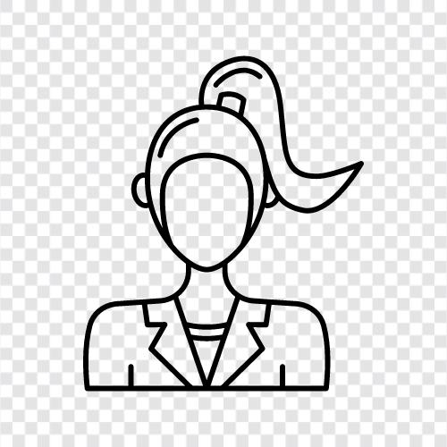 Hairstyles, Haircuts, Hairdos, Ponytail Hairstyles icon svg