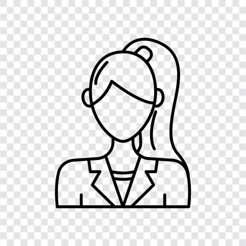 Hairstyles for Women, Hairstyles for Girls, Popular Hairst, Ponytail Girl icon svg