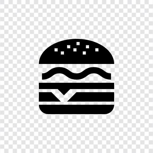 Hamburger, sığır eti, rek, soğan ikon svg