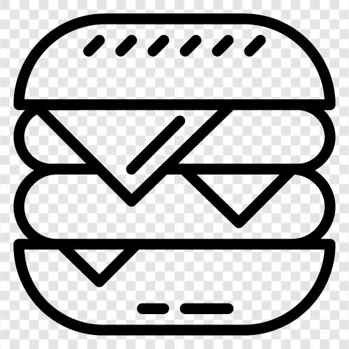 hamburger, cheeseburger bun, cheese, beef icon svg