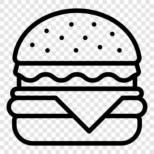 Hamburger, Fastfood, Amerikaner, Hamburger gekocht symbol