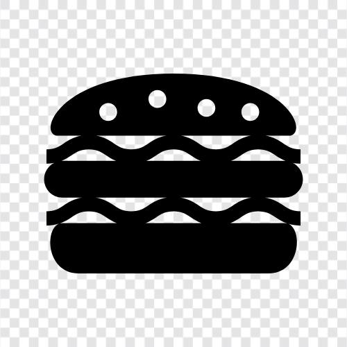 hamburgers, hamburger steak, hamburger bun, hamburger topp icon svg