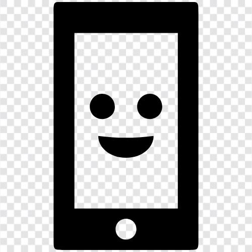 happy, mobile, phone, apps icon svg