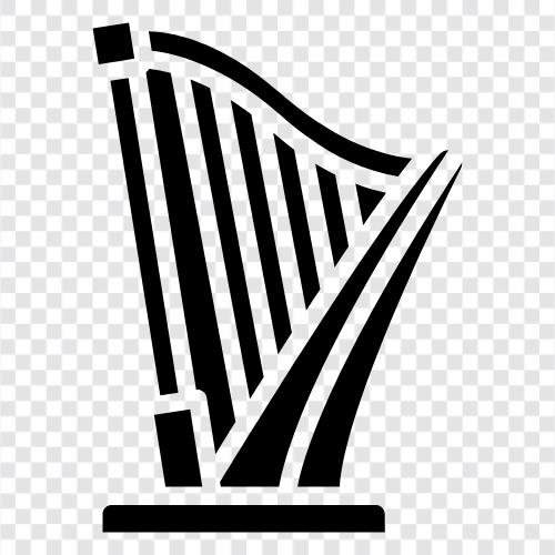 Harfe, Cembalo, klassische, klassische Musik symbol