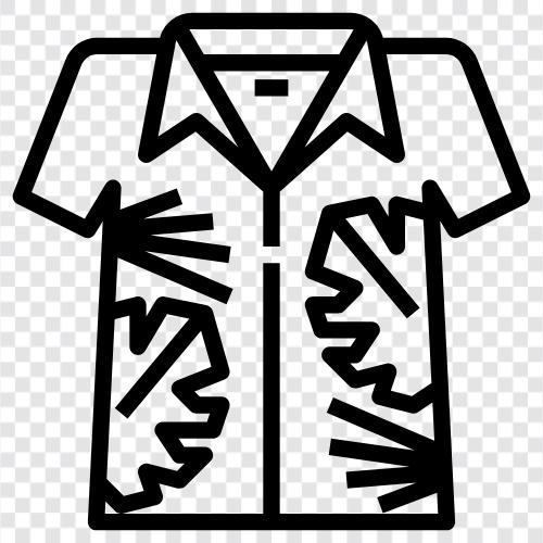 Ткани гавайской рубашки, рубашки гавайской рубашки, рубашки алохи Значок svg