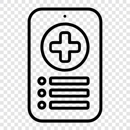 Sağlık uygulaması, Tıbbi yazılım, Sağlık yazılımı, iPhone için Tıbbi uygulama ikon svg