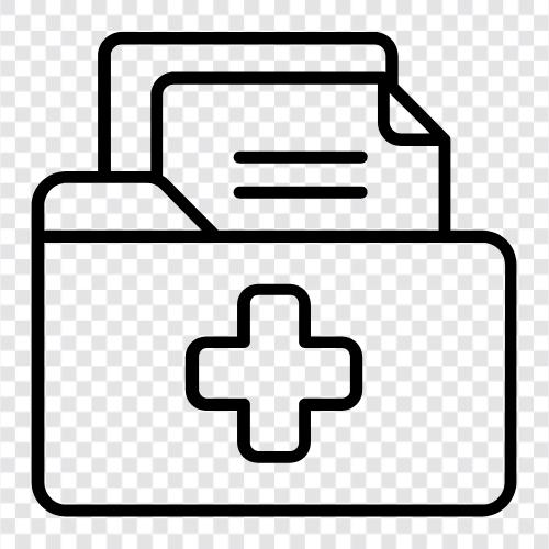 health file, health records, medical information, health data icon svg