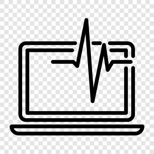 kalp monitörü, kalp atış hızı monitörü, elektrokardiyogram, EKG ikon svg