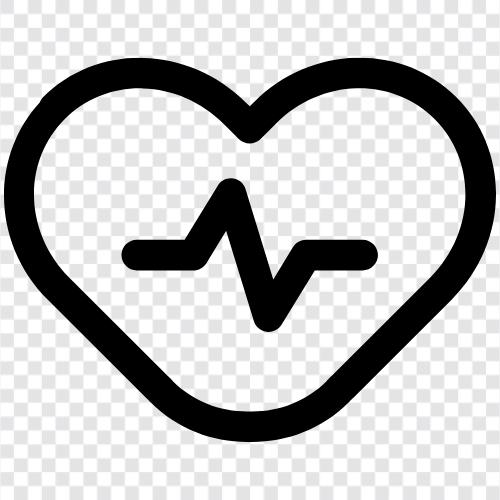 Kalp atış hızı monitörü, sağlıklı kalp, kalp sağlığı, kalp atış hızı ikon svg