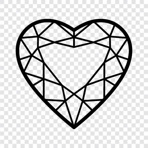 herzförmiger Diamant, Liebe Herz Diamant, Paare Diamant, Verlobungsdiamant symbol