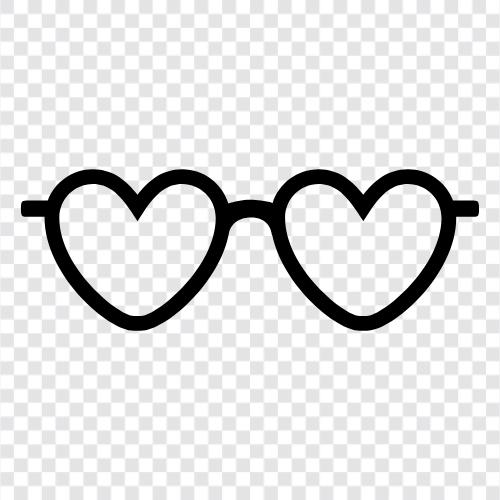 herzförmige Gläser, Liebe Brille, Liebe Halskette, Liebe symbol