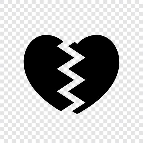 Heartbreak, Sad, Grief, Mourning icon svg