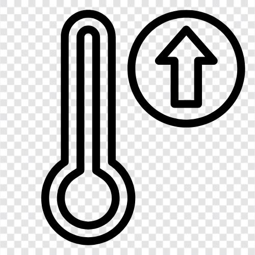 hohe Temperaturen, extreme Temperaturen, extreme Hitze, extreme Hitzewellen symbol
