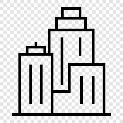 Highrise, skyscraper, yapı, kule ikon svg