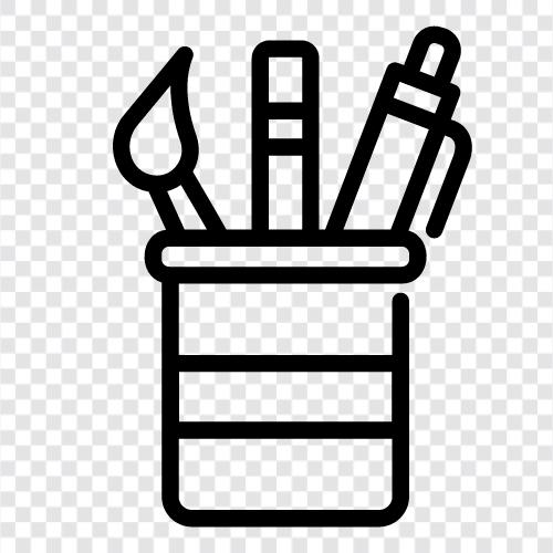 Holder for pencils, School Supplies, Desk Supplies, Pencil Holder icon svg