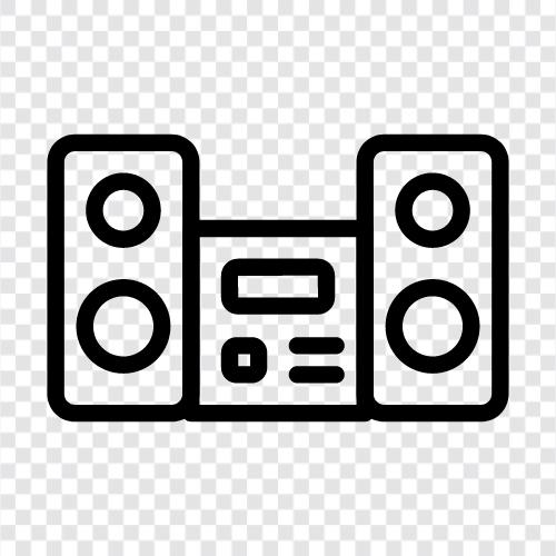 home audiosystem, soundsystem, stereoanlage, home theater symbol