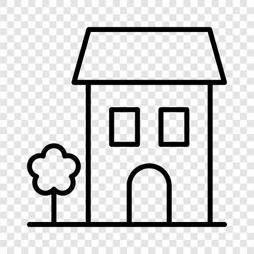 Haus, Immobilien, Hypotheken, Vermietung symbol