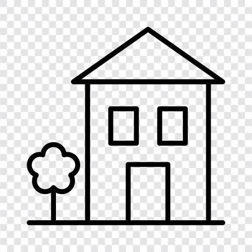 Haus, Immobilien, Vermietung, Vermieter symbol