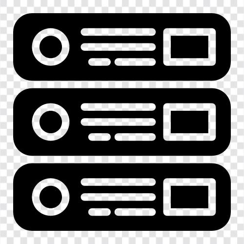 Hosting, Web Server, FTP Server, DNS Server symbol