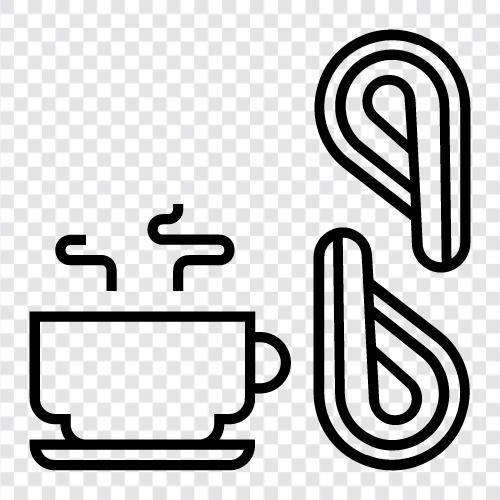 hot chocolate with churros, hot chocolate with churros recipe, hot chocolate and churros icon svg