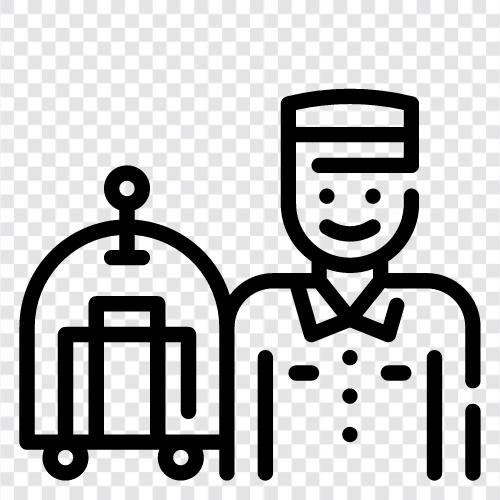 hotel, staff, hotel attendant, bellman icon svg