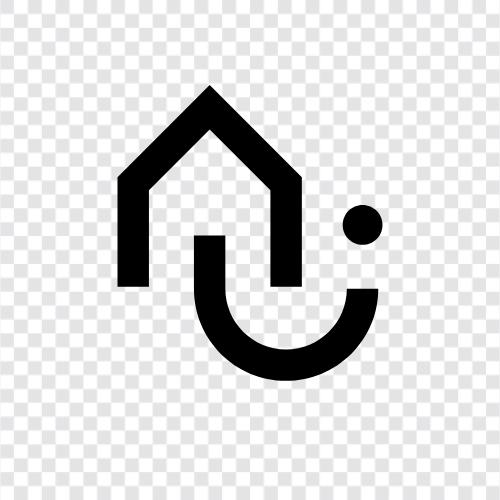 Haus des Glücks, positives Haus, fröhliches Haus, glückliches Haus symbol