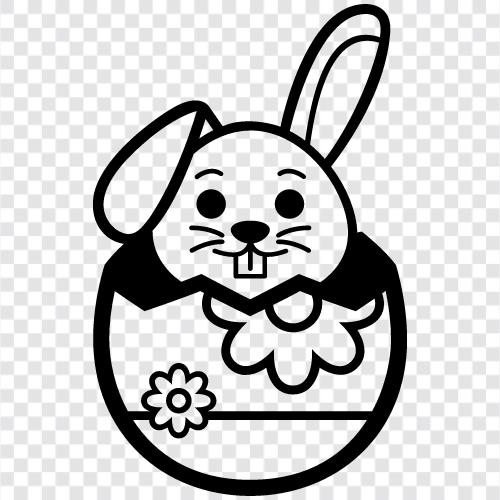 how, hatching bunny flower icon svg