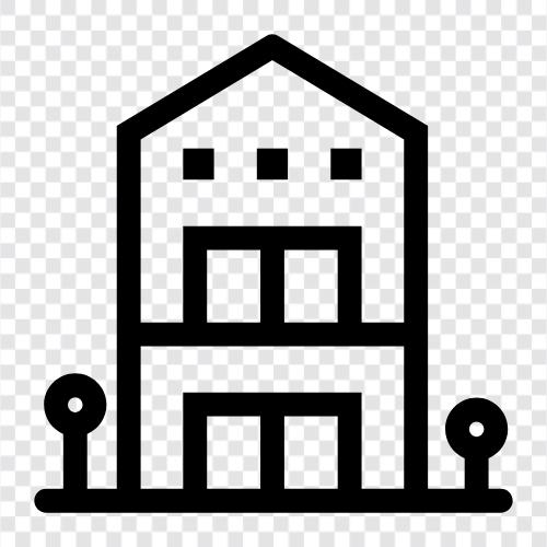 riesiges Haus, extravagantes Haus, palastartiges Haus, üppiges Haus symbol