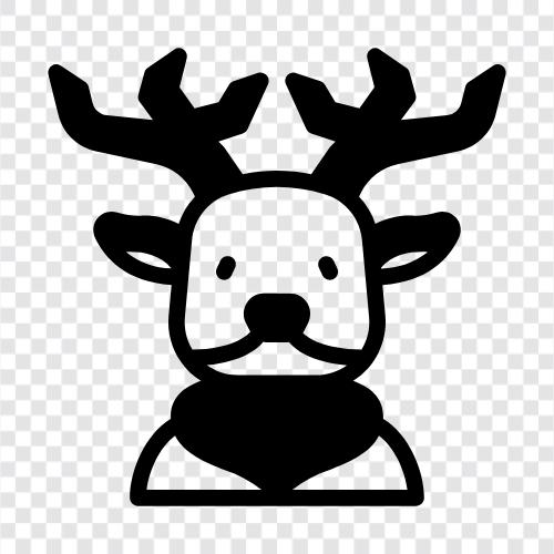 hunting, antlers, buck, white tailed deer icon svg