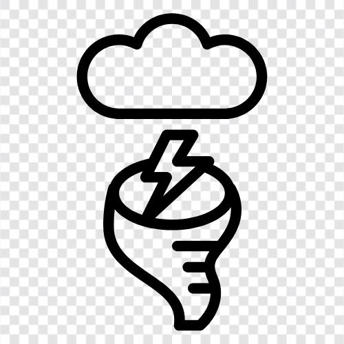 Hurrikan, Tornado, Tornadouhr, schwerer Sturm symbol