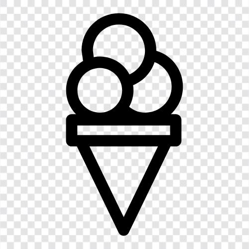 Eiscreme, Eisbecher, Eiskegel, Eiswagen symbol