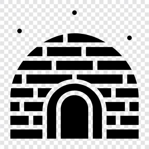 igloo, cool, warm, shelter ikon svg