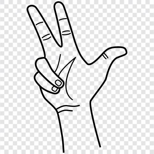 указательный палец, средний палец, кольцо палец, три пальца Значок svg