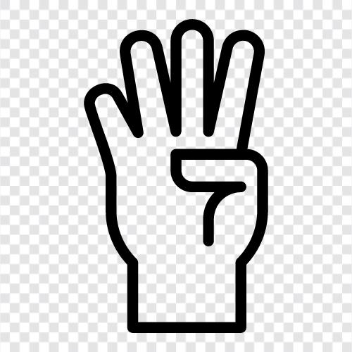 index finger, pinky finger, thumb, four fingers Значок svg