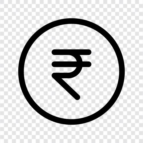 Indischer Rupee, Indische Währung, Indisches Geld, Rupee Wechselkurs symbol