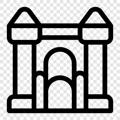 inflatable party castle, inflatable pool castle, inflatable movie theater castle, inflatable castle icon svg