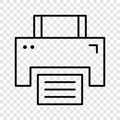 Tintenstrahldrucker, Laserdrucker, Monochromdrucker, Farbdrucker symbol