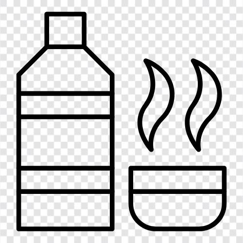 isoliert, Flasche, heiß, kalt symbol