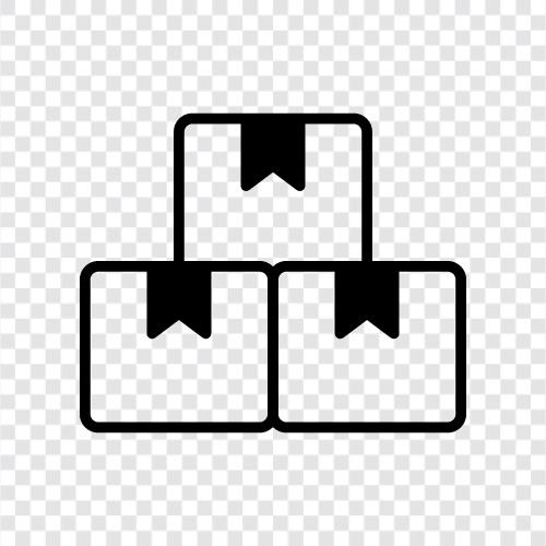 Bestandskontrolle, Bestandsverwaltung, Inventarsystem, physisches Inventar symbol