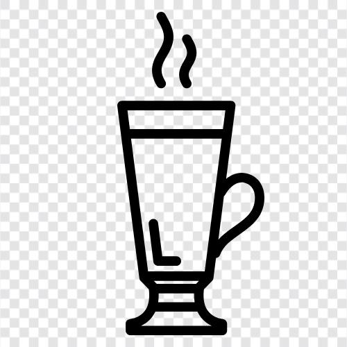 irische Kaffeebohnen, irische Kaffeemaschine, irische Kaffeekanne, irische Kaffee symbol