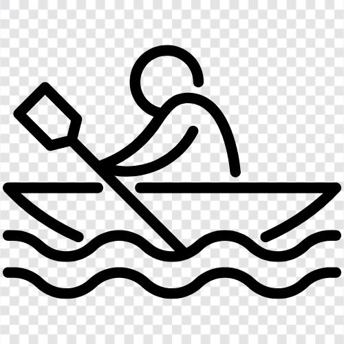 kayak, paddling, rafting, fishing icon svg