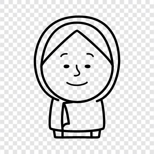 çocuklar hijabs, küçük hijabs, şık hij, Avatar Kid hijab ikon svg